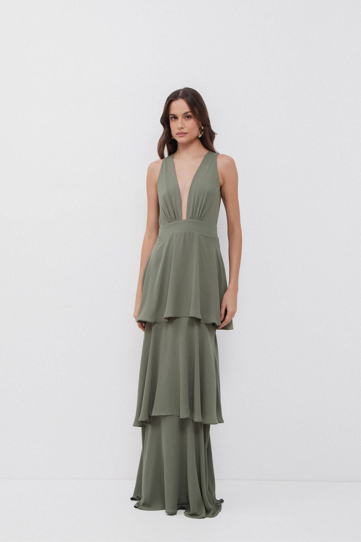 Vestido Babados Eucalipto