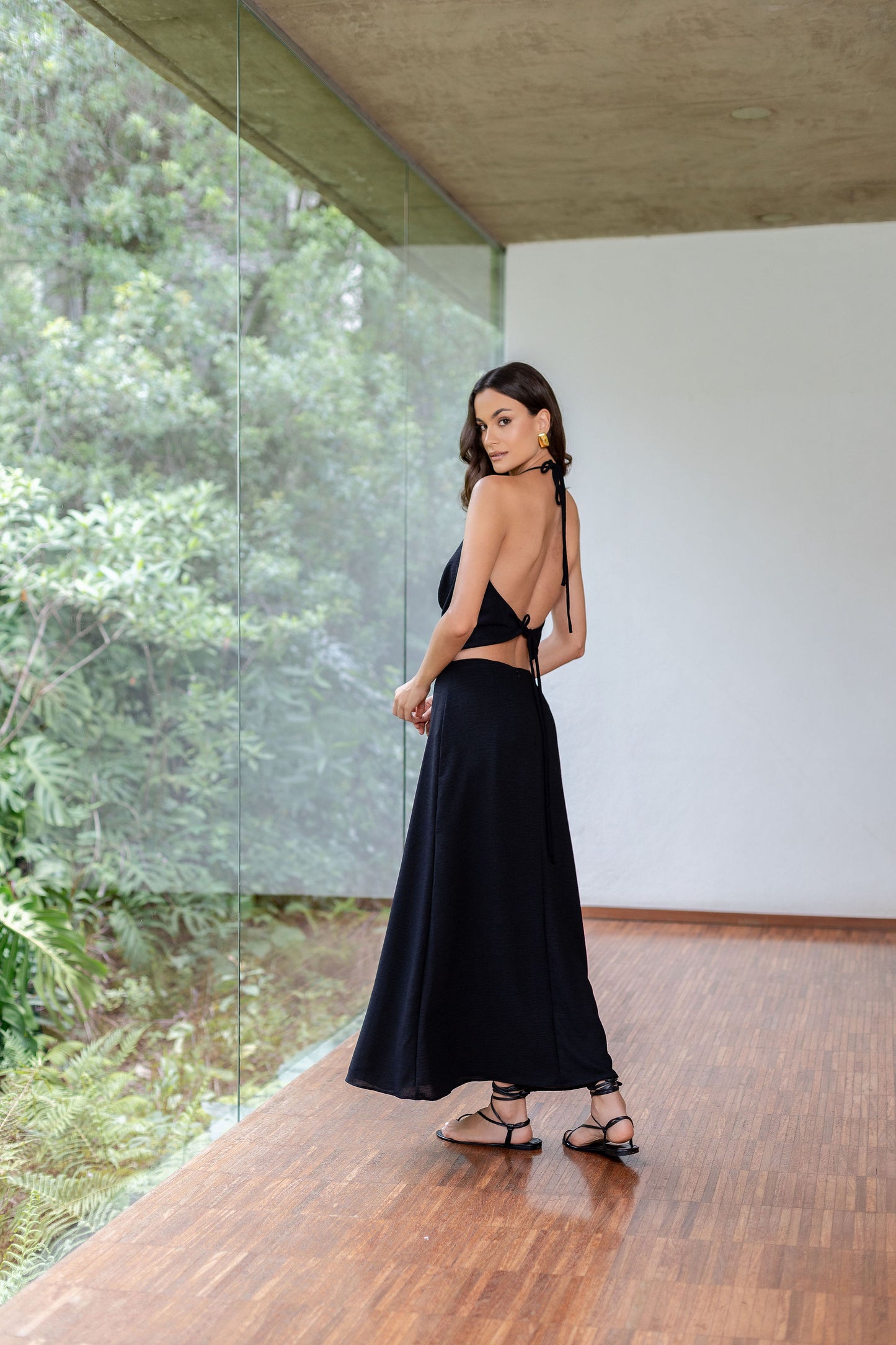 Blusa Decote Drapeado Preto