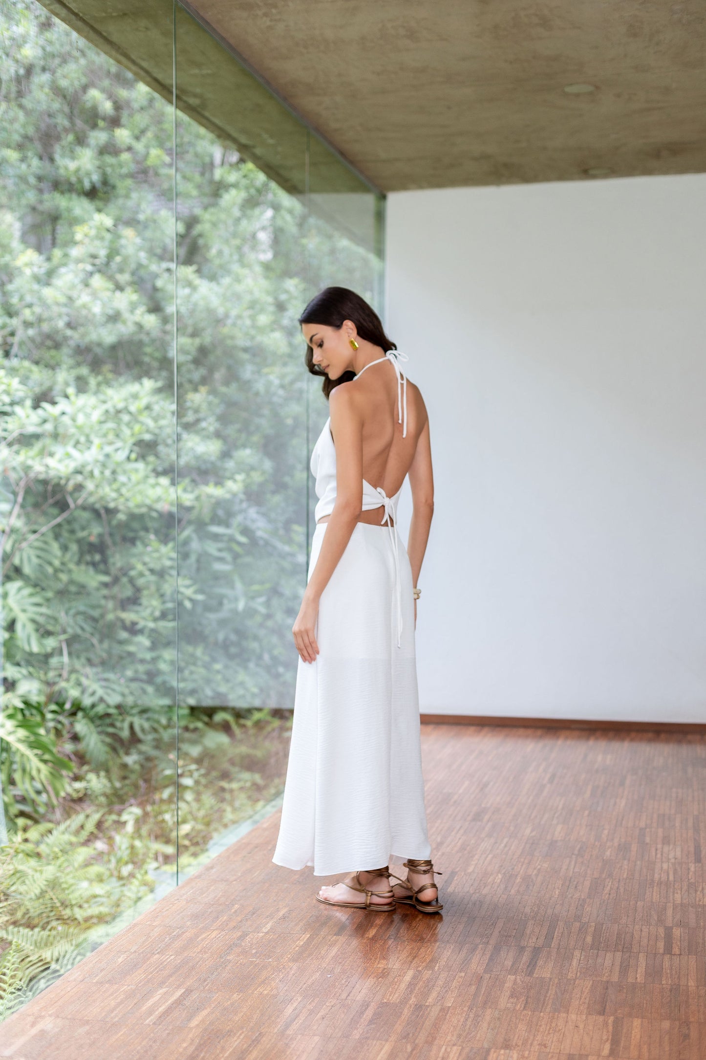 Blusa Decote Drapeado Off White