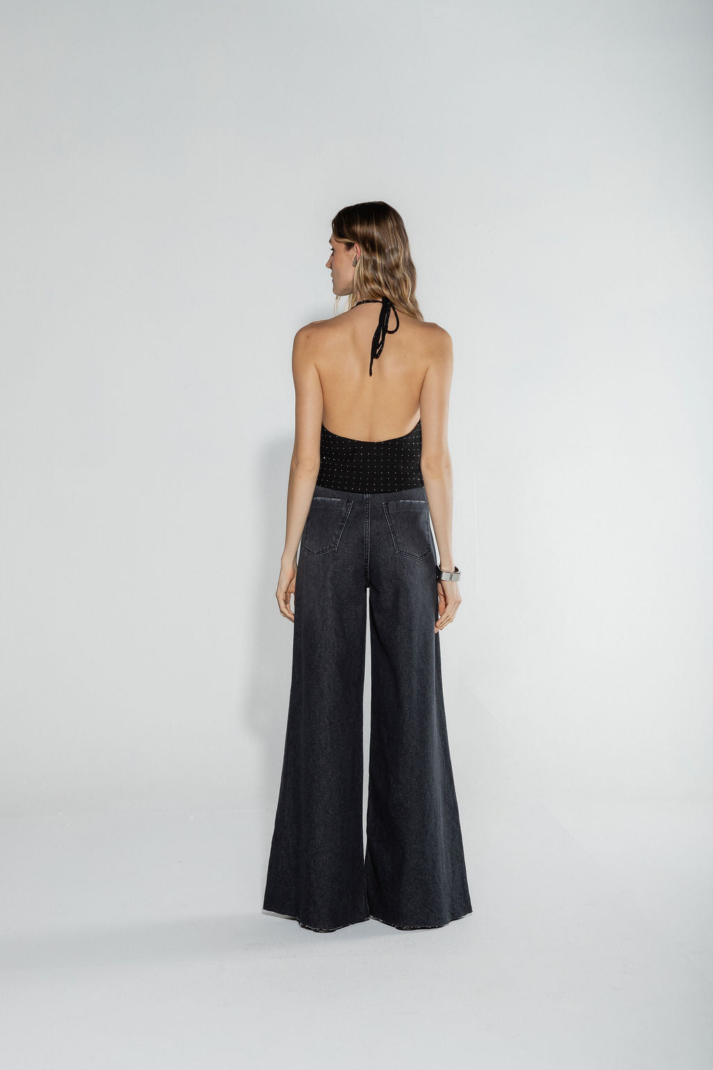 Calça Jeans Pantalona Preta