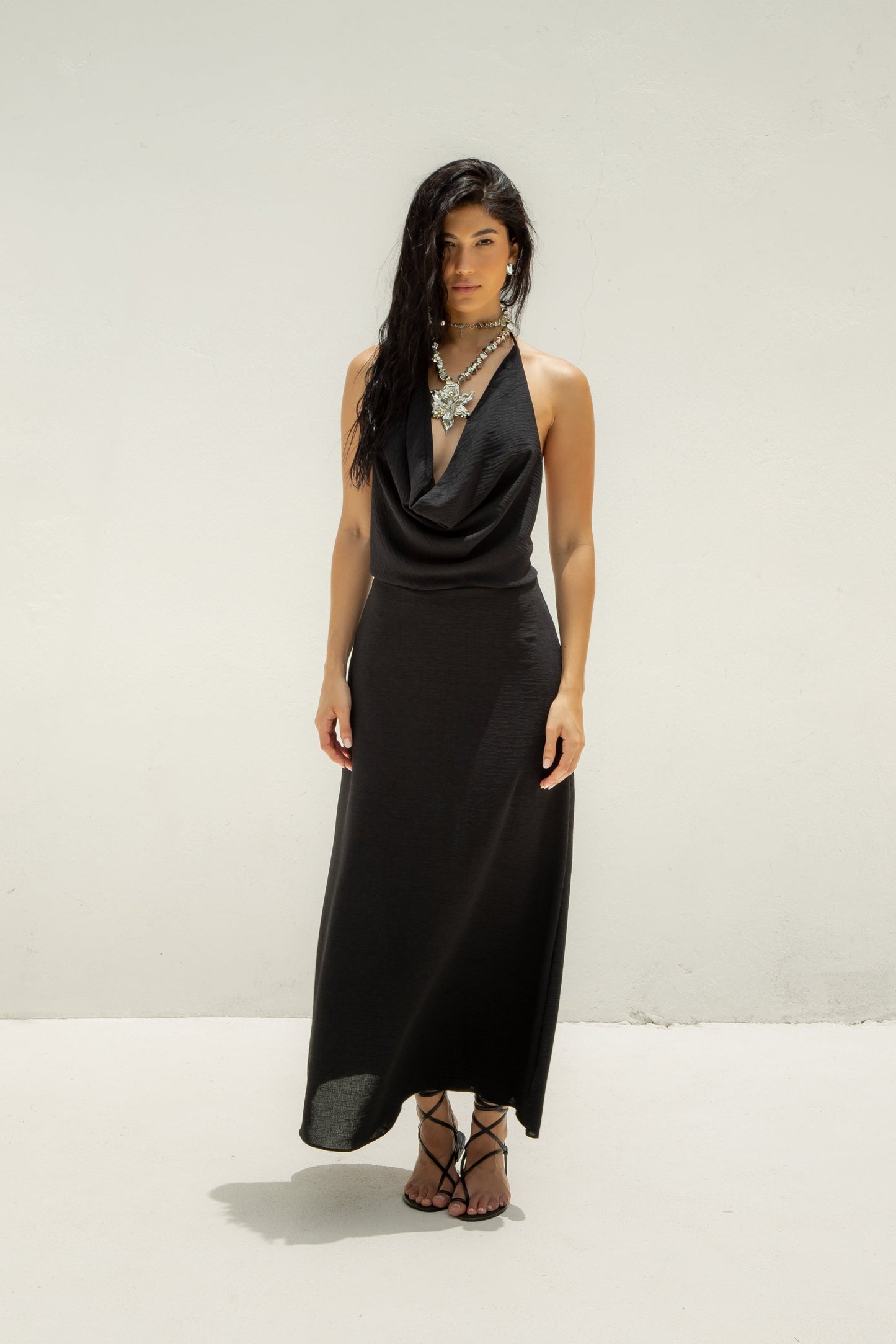 Saia Maxi Midi Preta