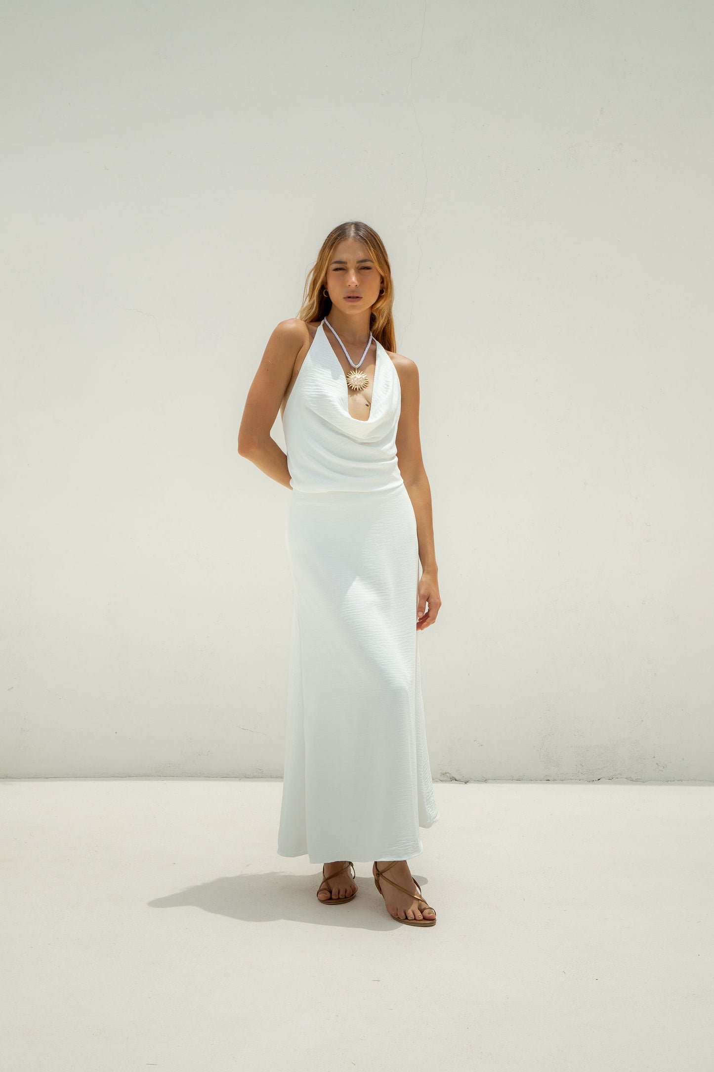 Blusa Decote Drapeado Off White
