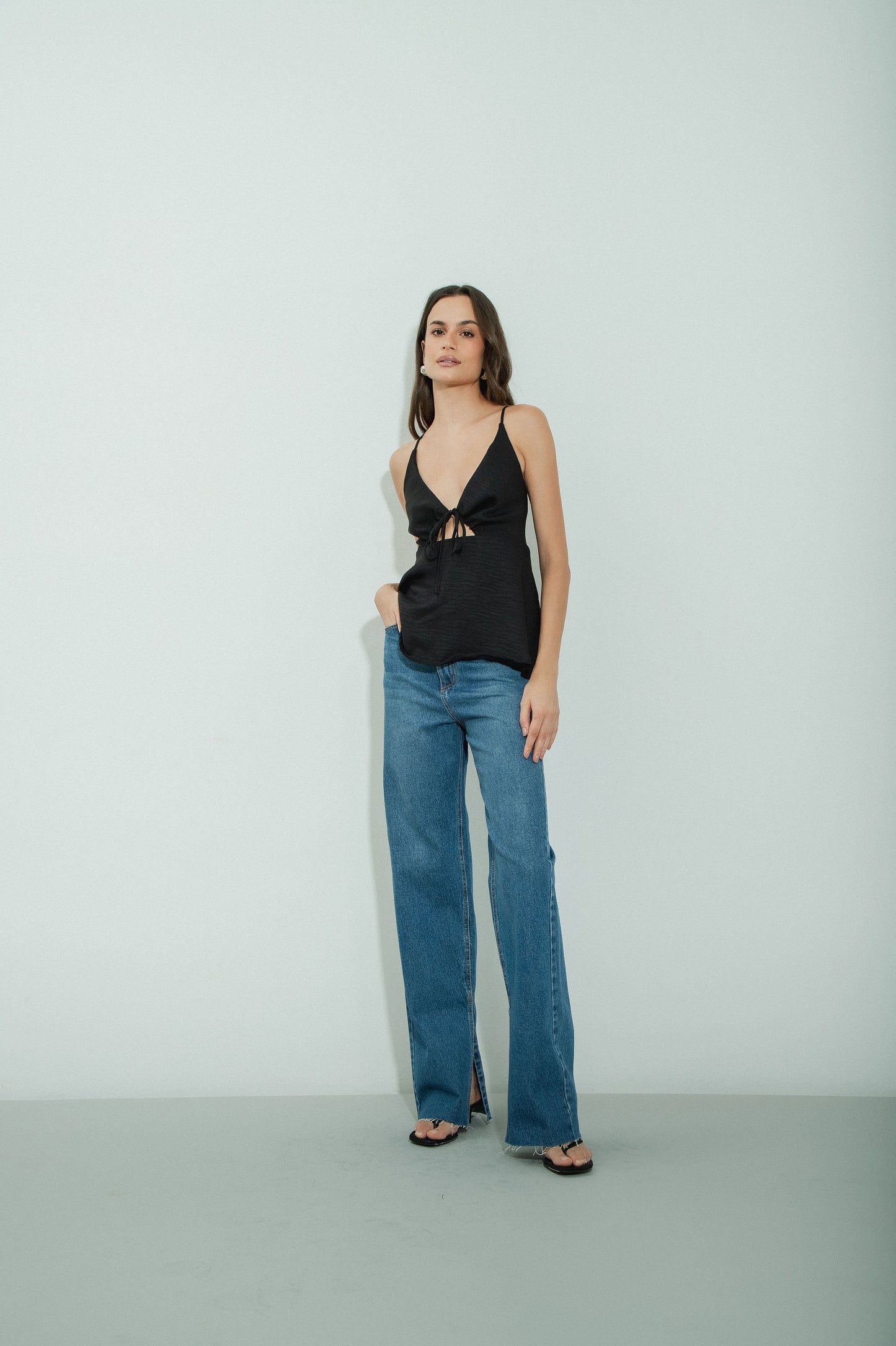 Calça Jeans Reta Azul