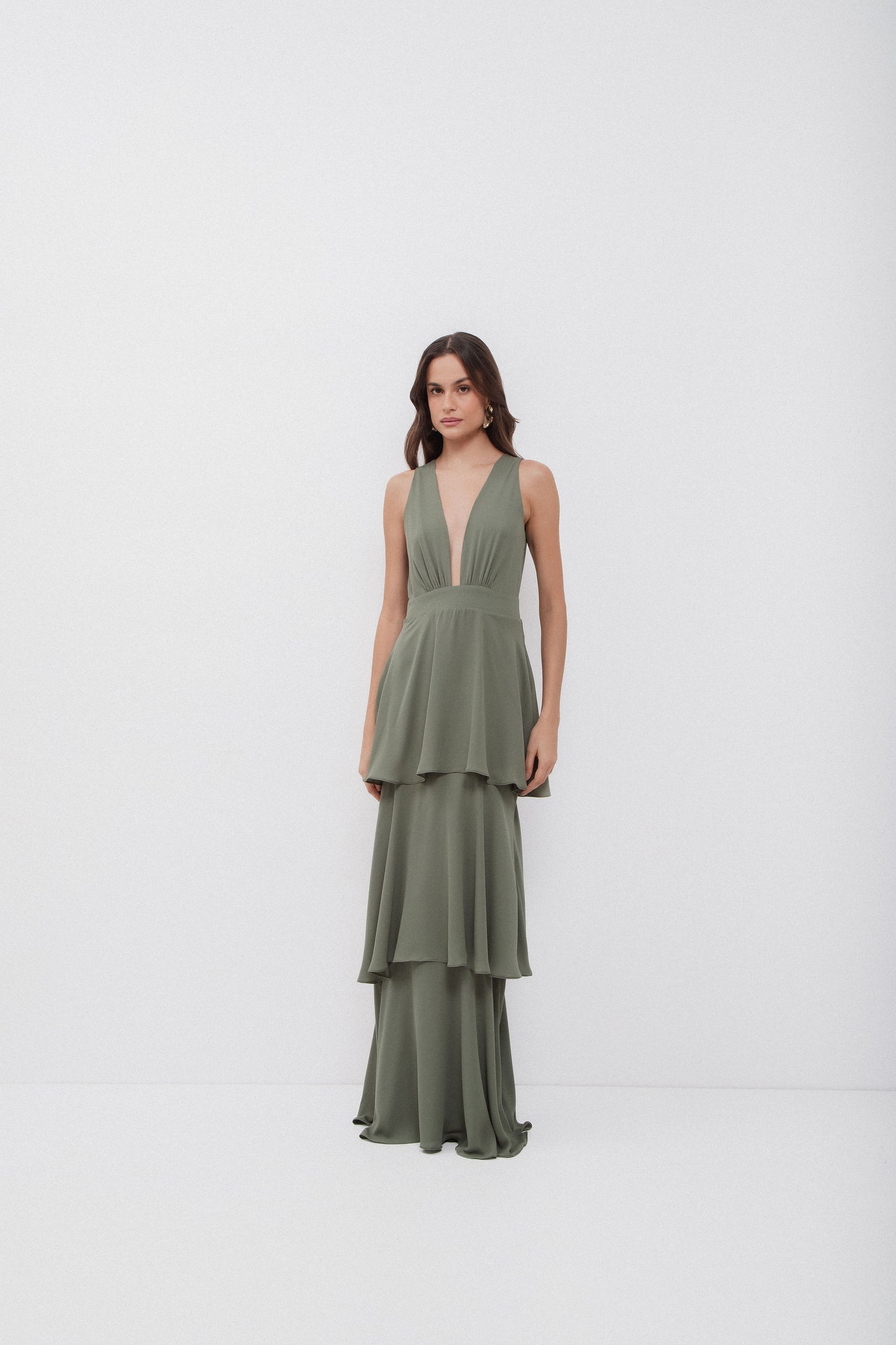 Vestido Babados Eucalipto