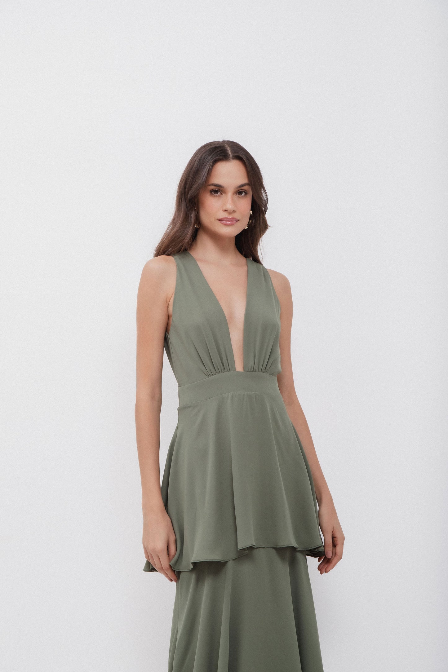 Vestido Babados Eucalipto