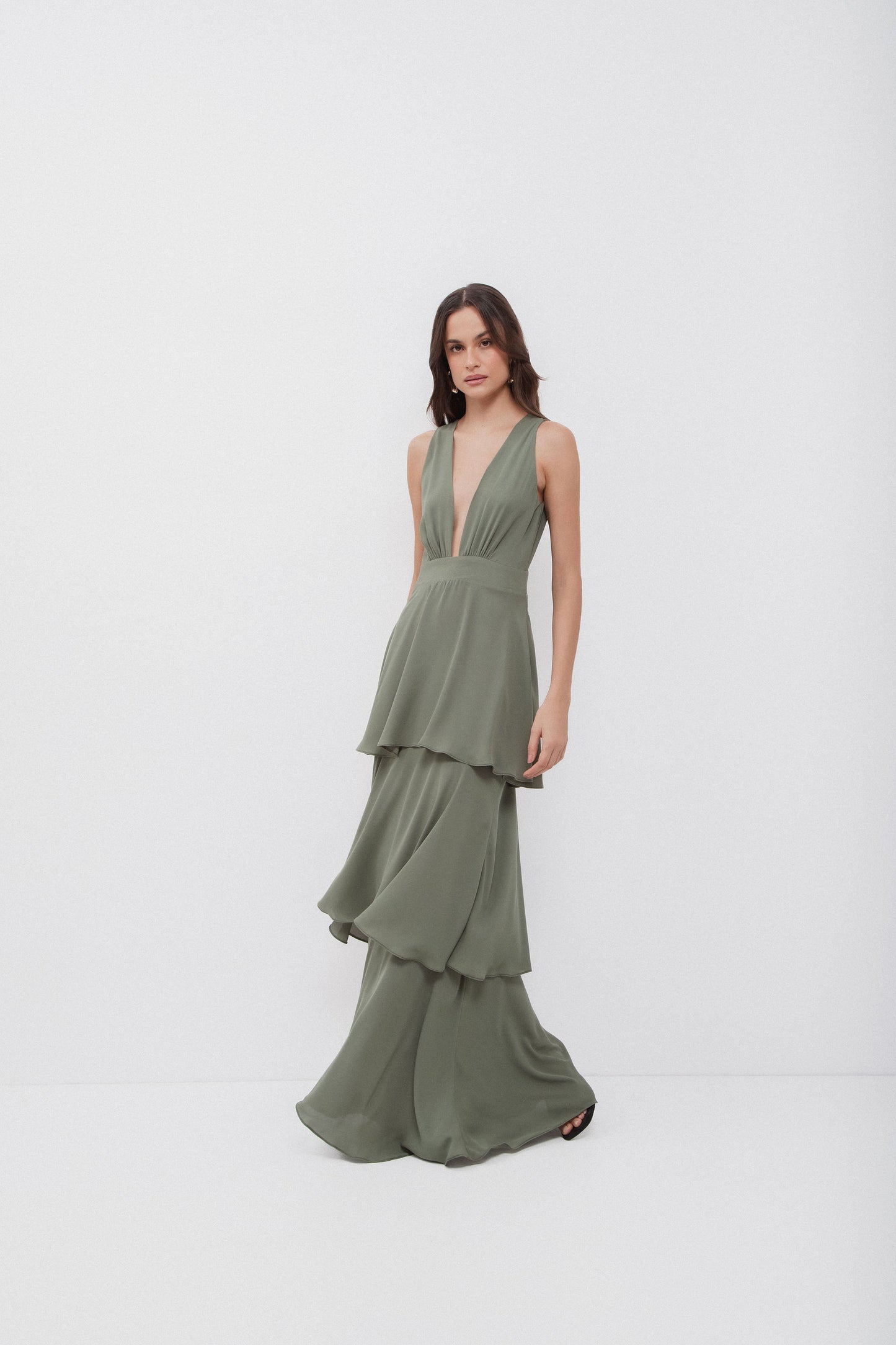 Vestido Babados Eucalipto
