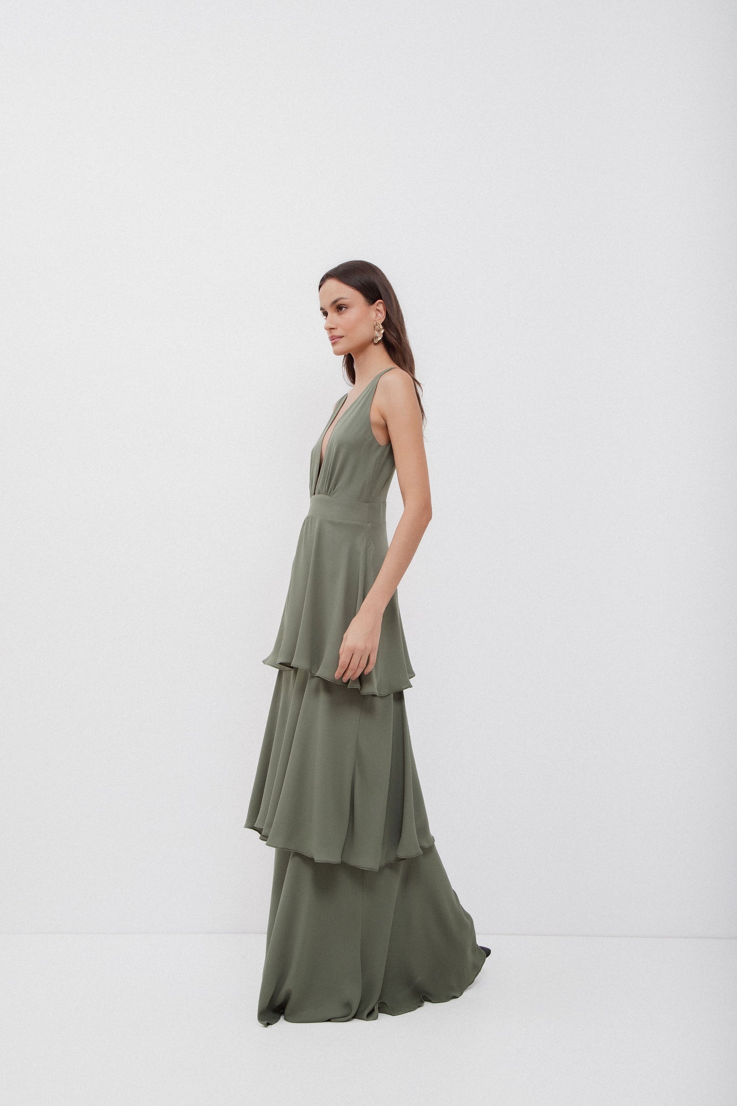 Vestido Babados Eucalipto