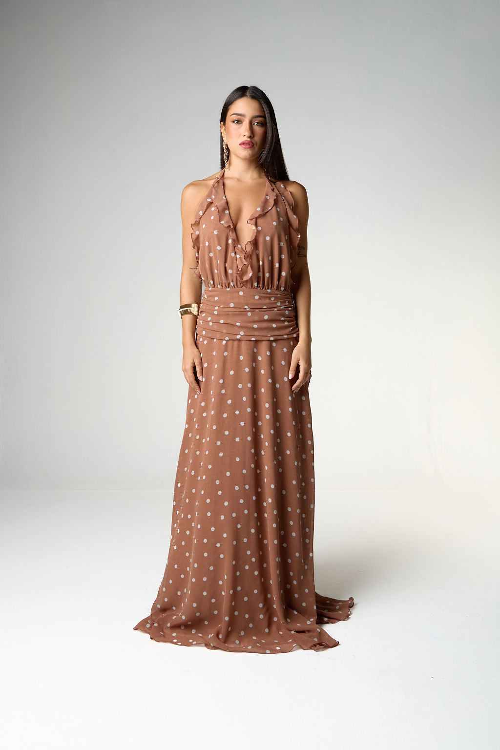Vestido Longo Poá Blush