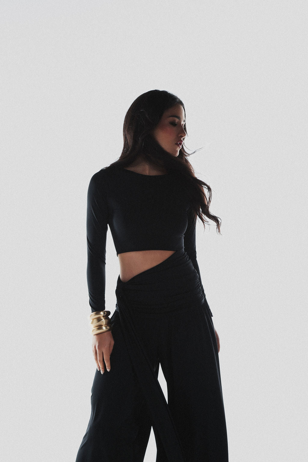 Blusa Manga Longa Malha Preto