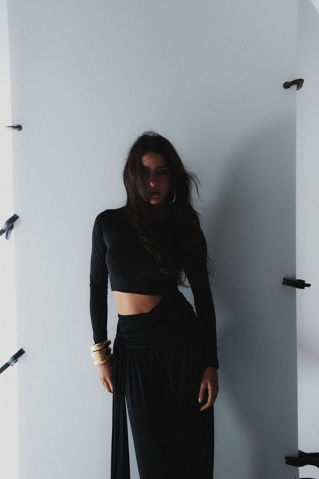 Blusa Manga Longa Malha Preto