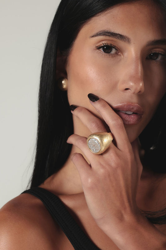 Anel Medalha Dourado