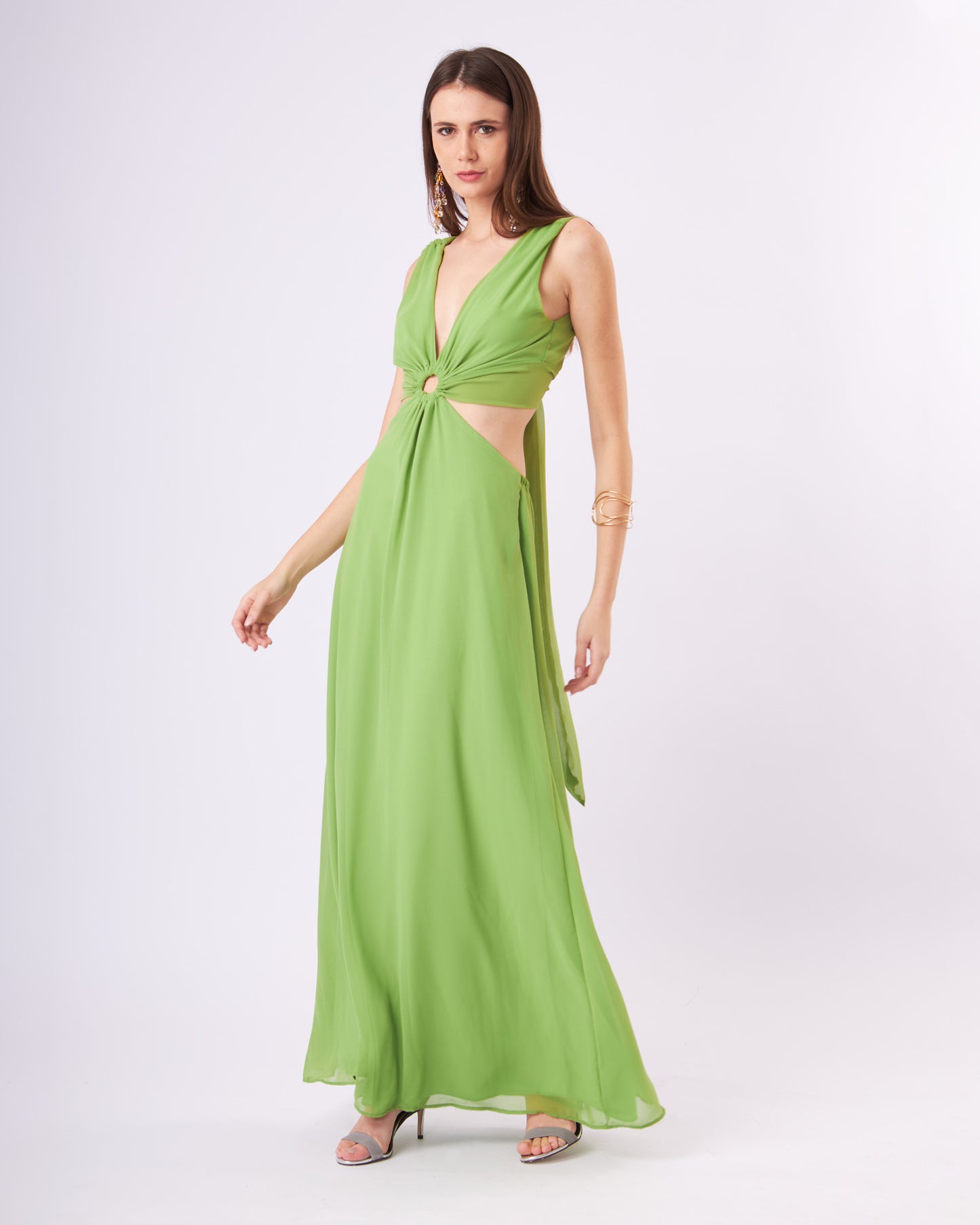 Vestido Argola Longo Verde