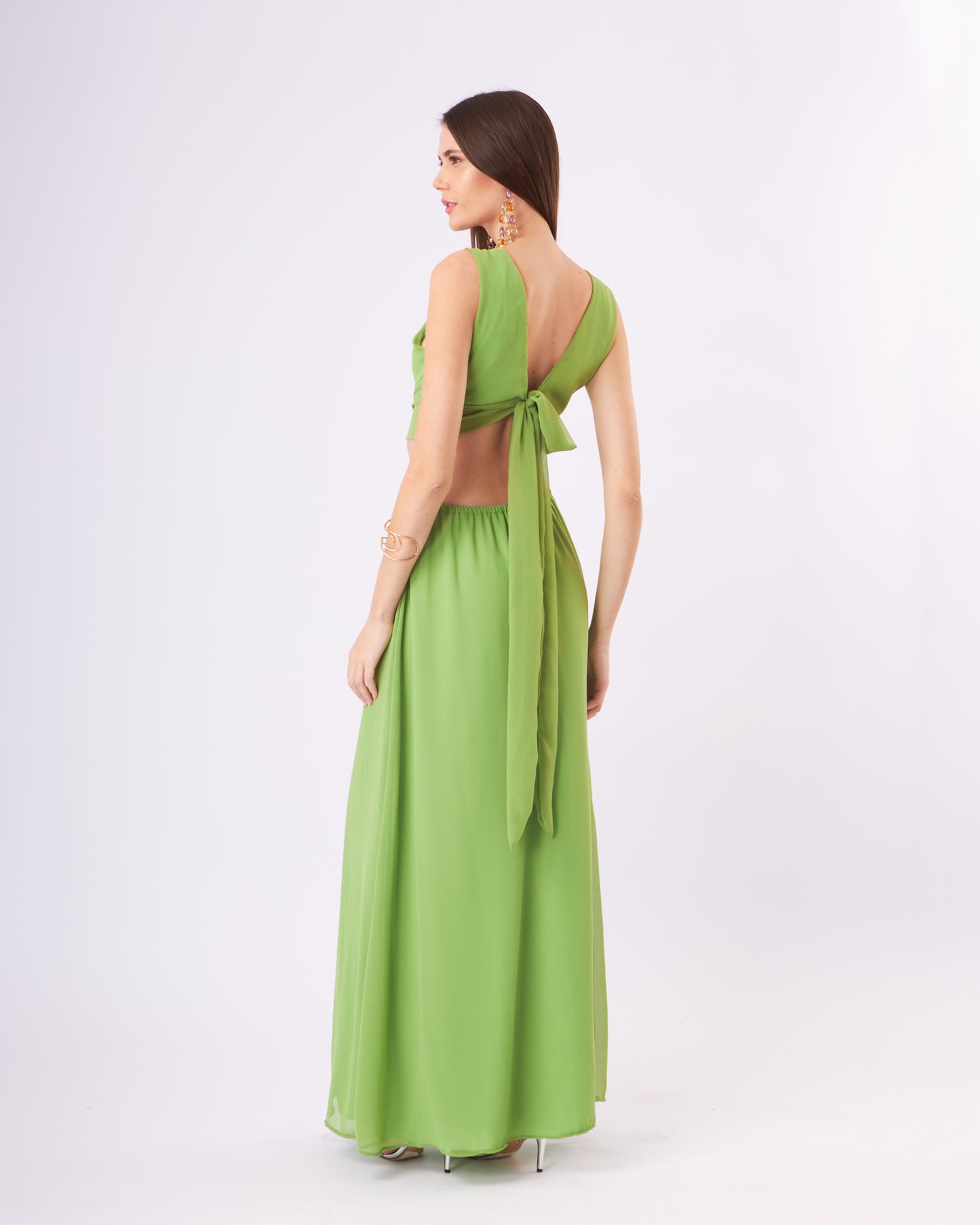 Vestido Argola Longo Verde