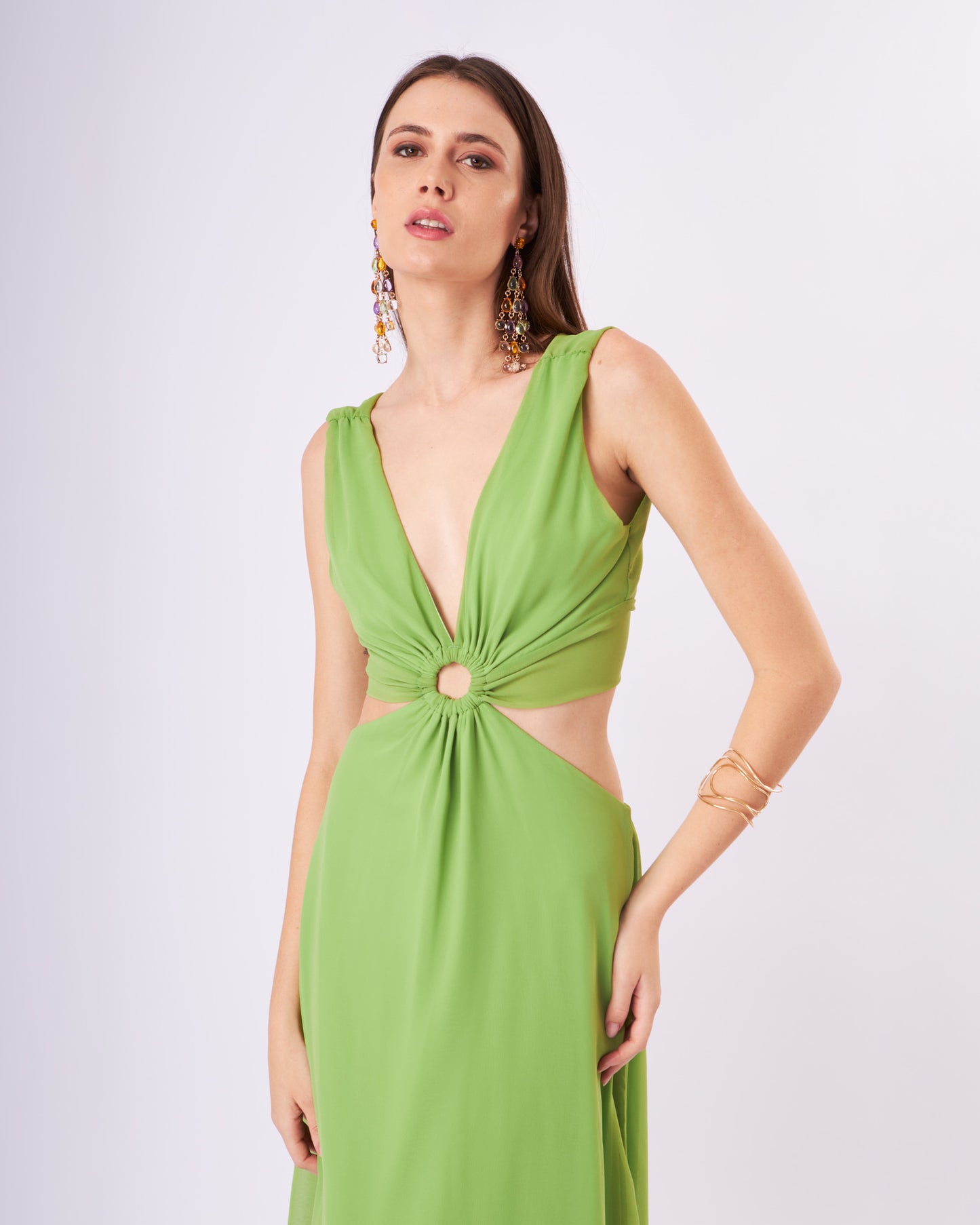 Vestido Argola Longo Verde