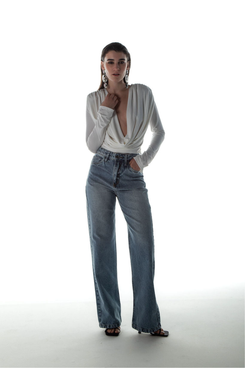 Calça Jeans Reta Clara