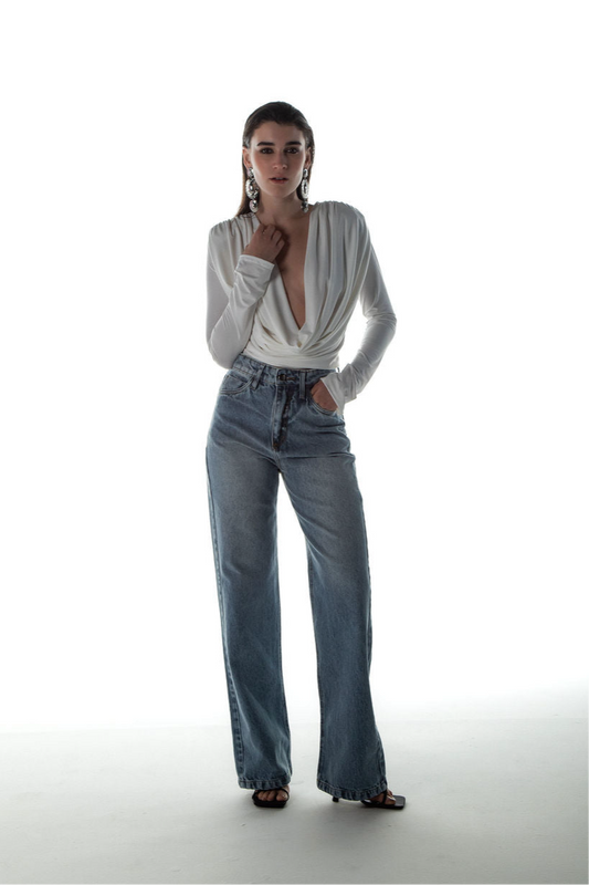 Calça Jeans Reta Clara
