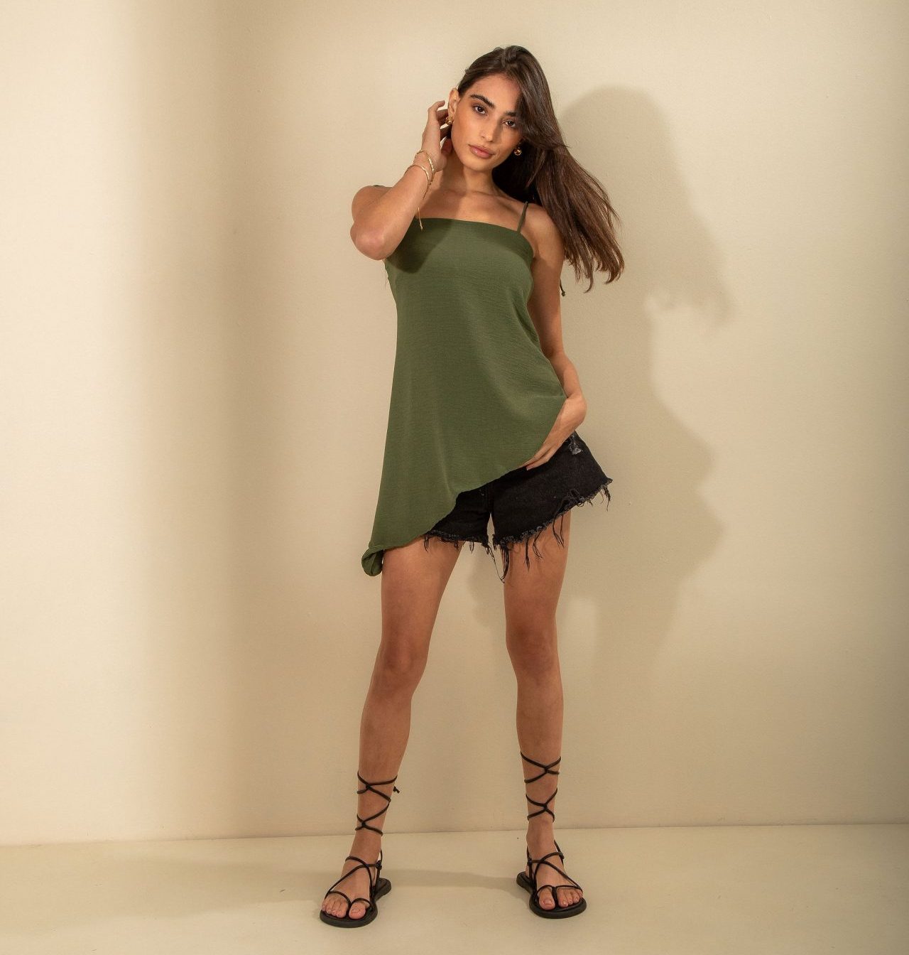 Blusa Assimétrica Alcinha Verde (2)