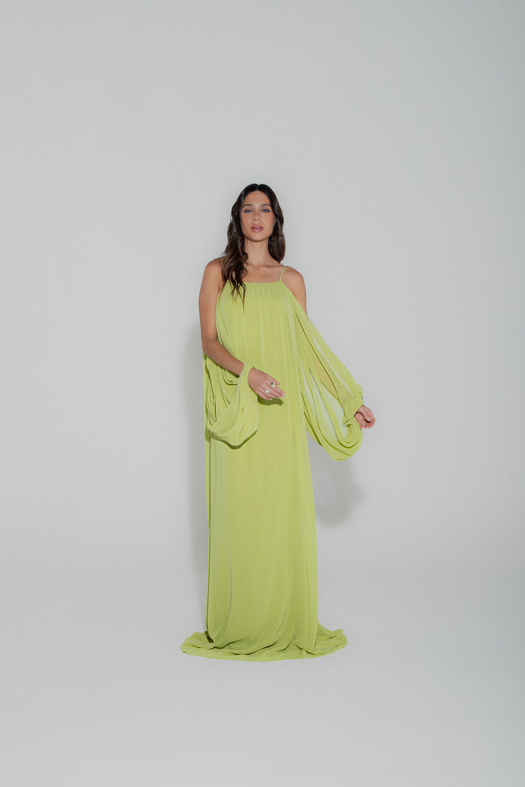Vestido Longo Fluido Verde Avocado
