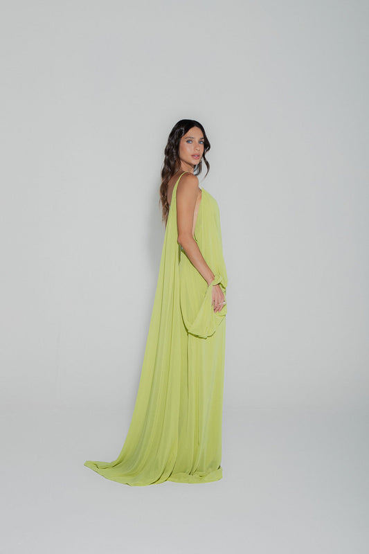 Vestido Longo Fluido Verde Avocado