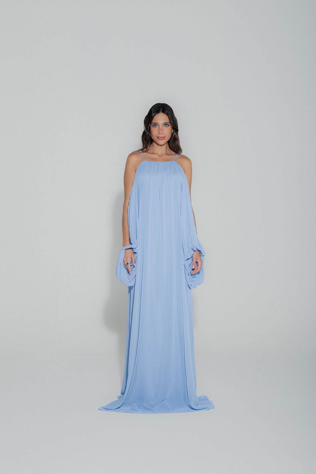 Vestido Longo Fluido Azul Serenity