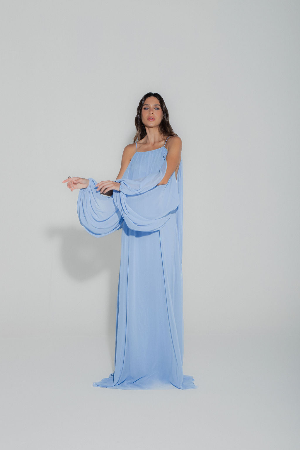 Vestido Longo Fluido Azul Serenity