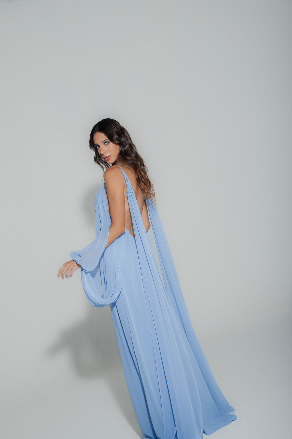 Vestido Longo Fluido Azul Serenity