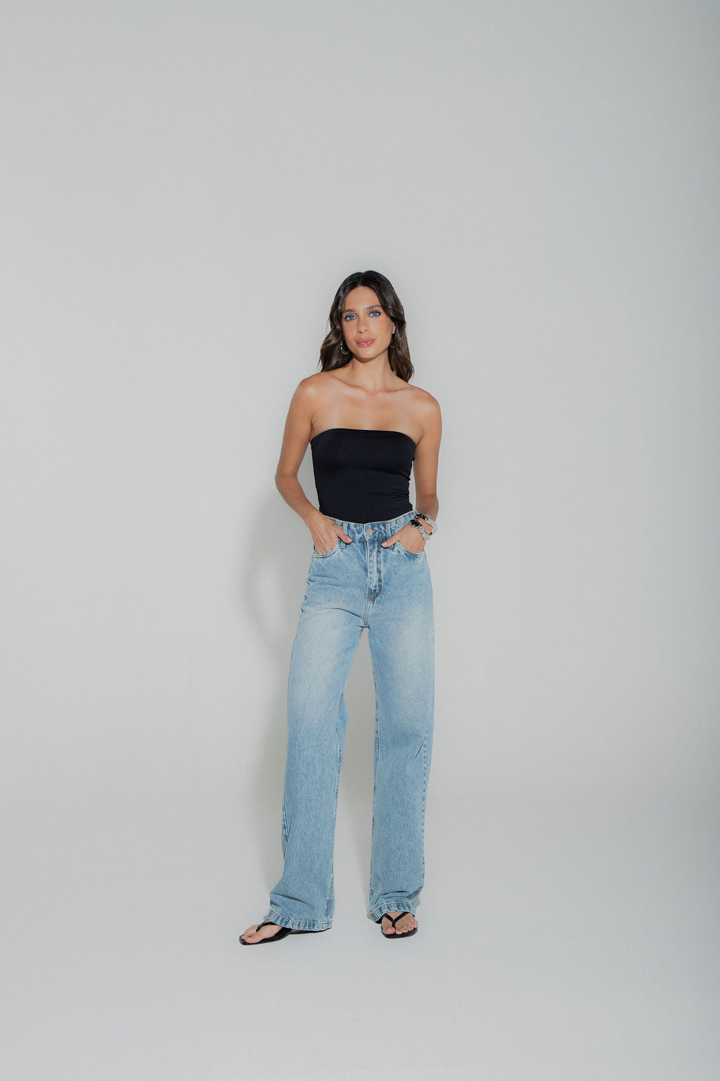 Calça Jeans Reta Clara