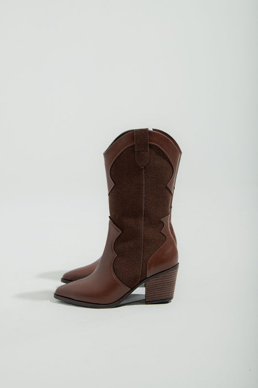 Bota Western Cano Médio Café