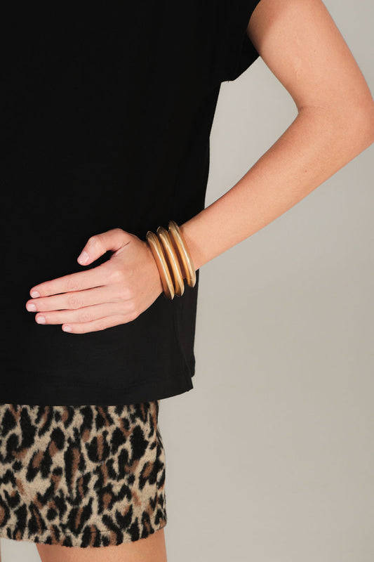 Bracelete Fino Escovado Dourado