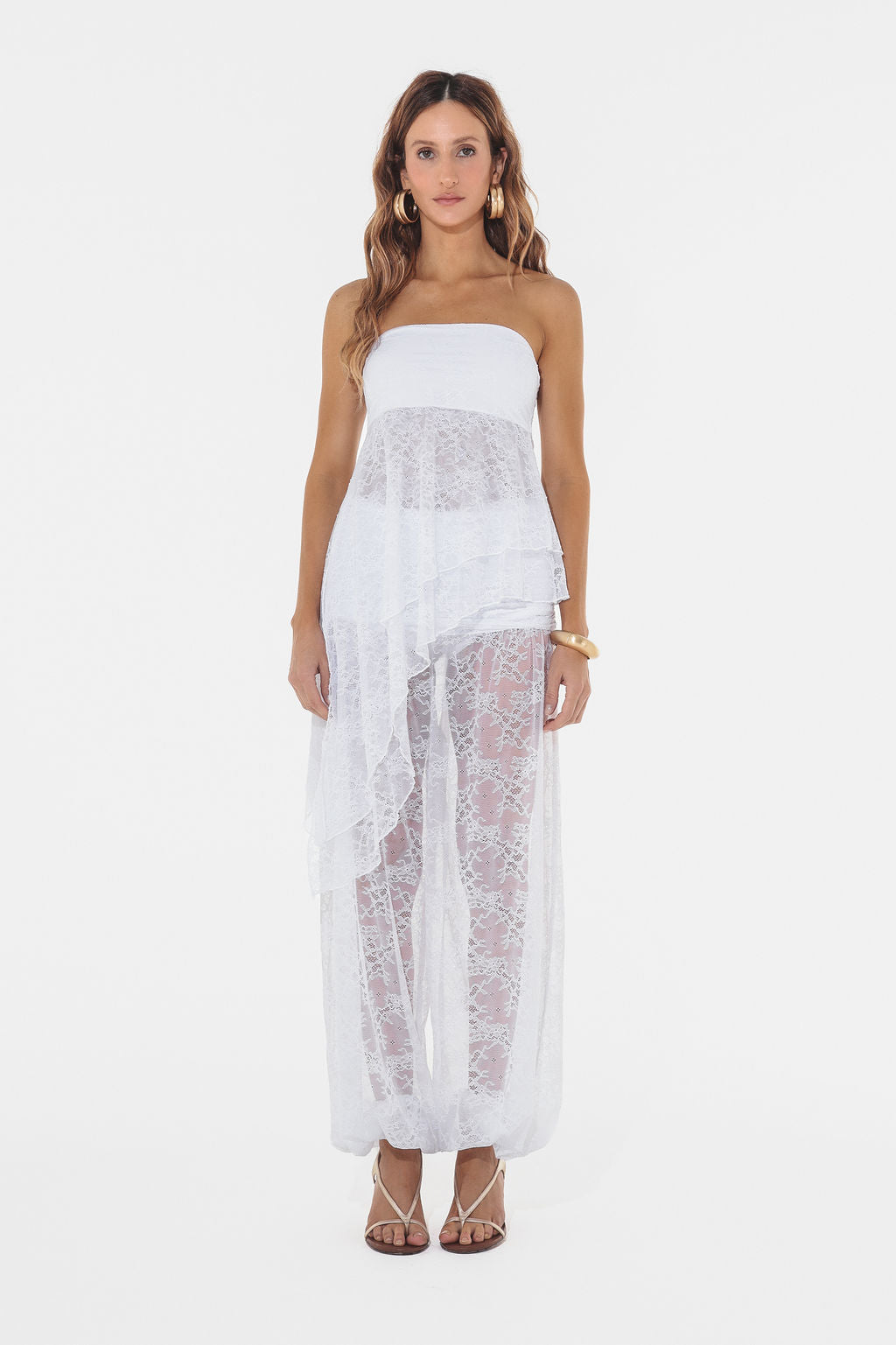 Blusa Assimétrica Renda Branco