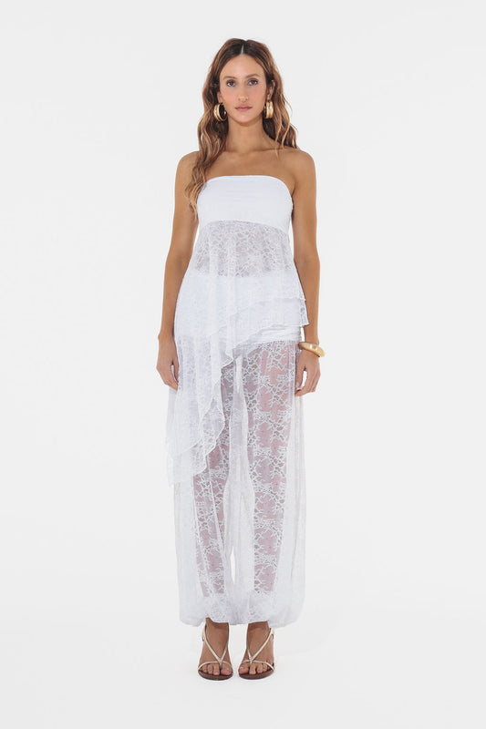 Calça Aladin Renda com Short Avulso Branco