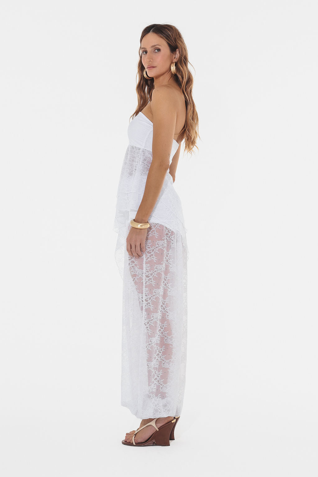 Blusa Assimétrica Renda Branco