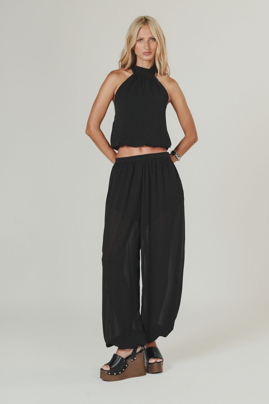 Calça Aladin Chiffon Preto