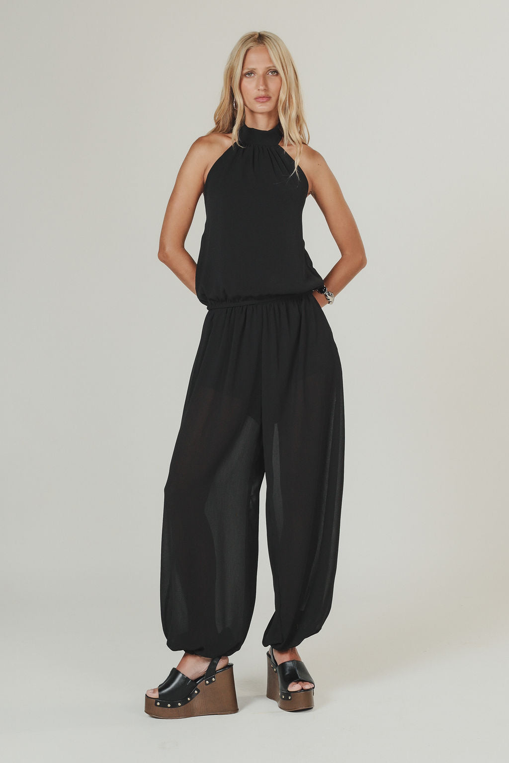 Calça Aladin Chiffon Preto