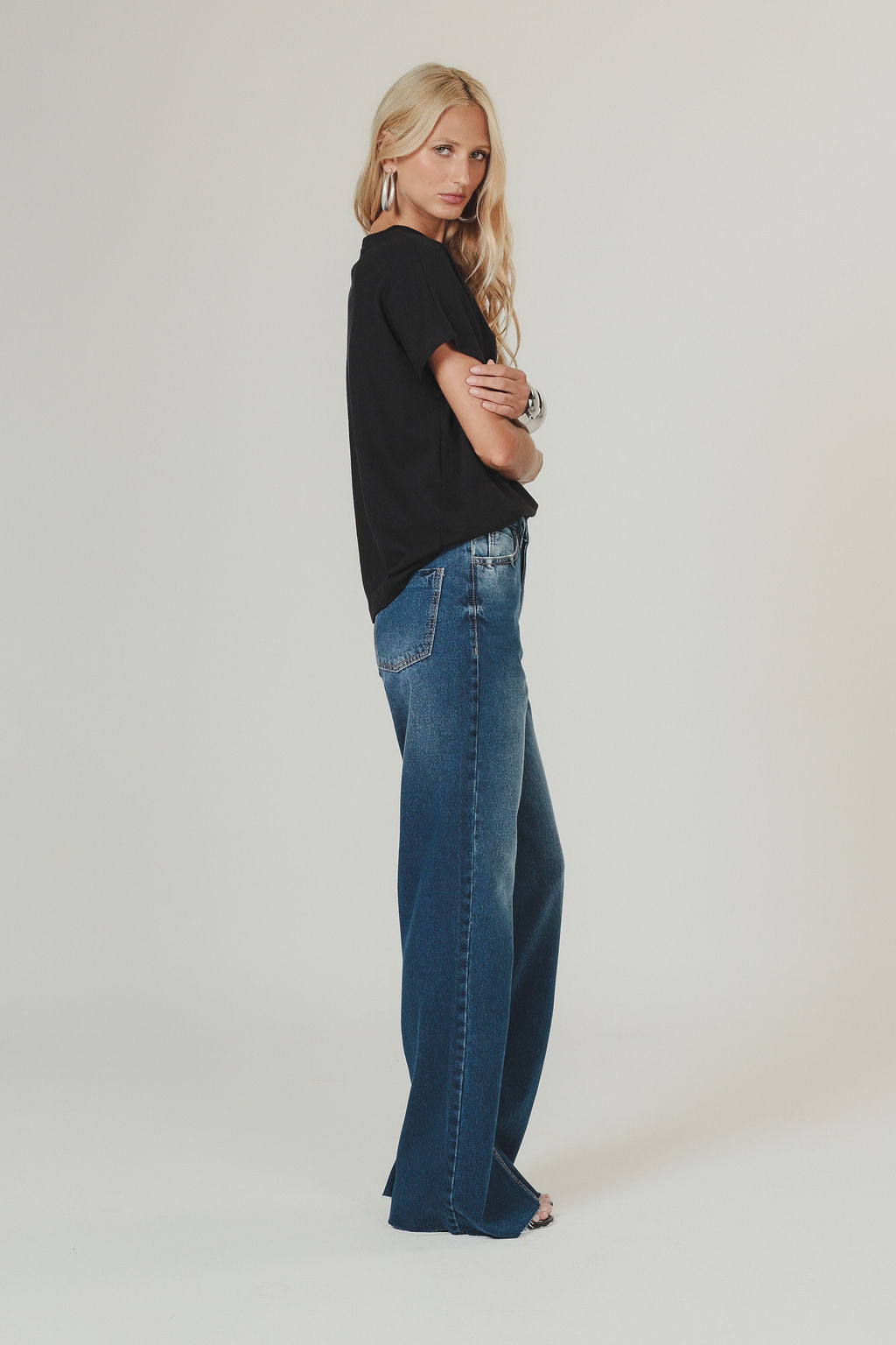 Calça Jeans Reta Azul