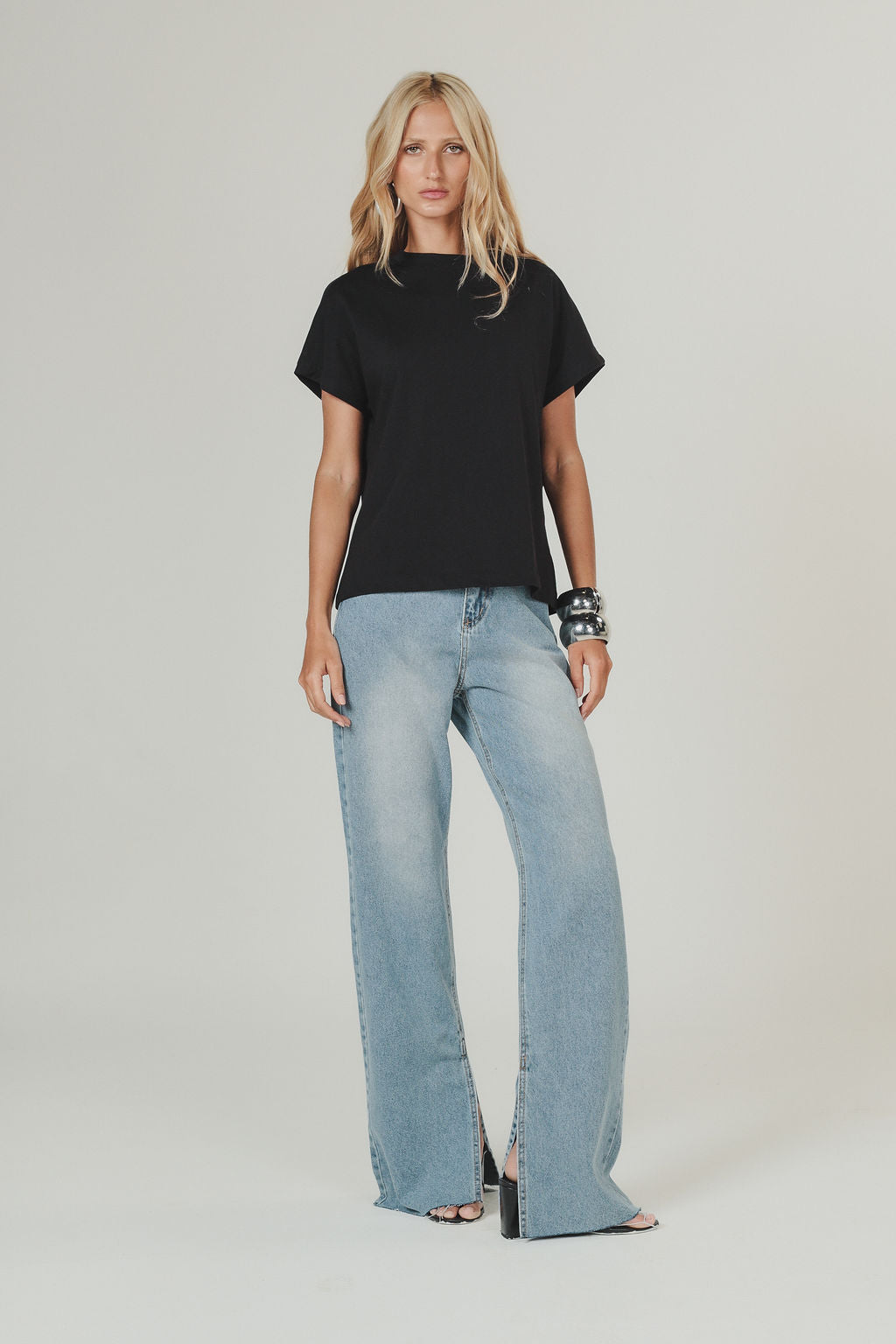 Calça Jeans Reta Lavagem Clara