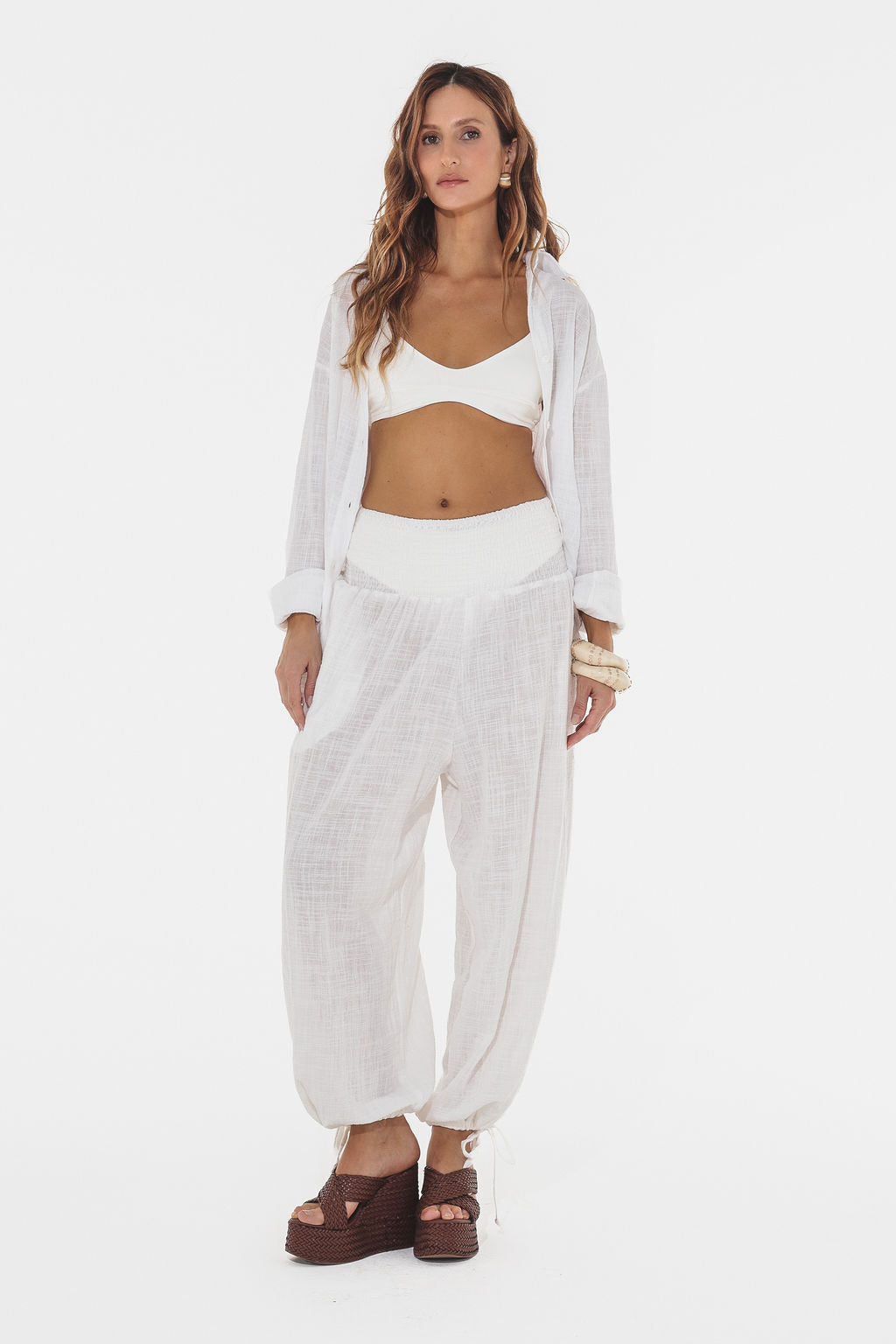 Calça Lastex Rustic Bali Off White
