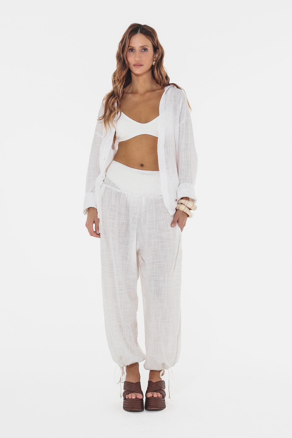 Calça Lastex Rustic Bali Off White