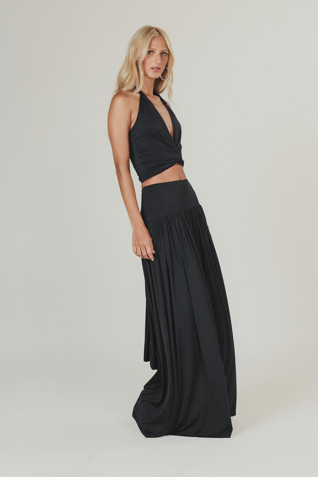 Blusa Amarração Malha Preta