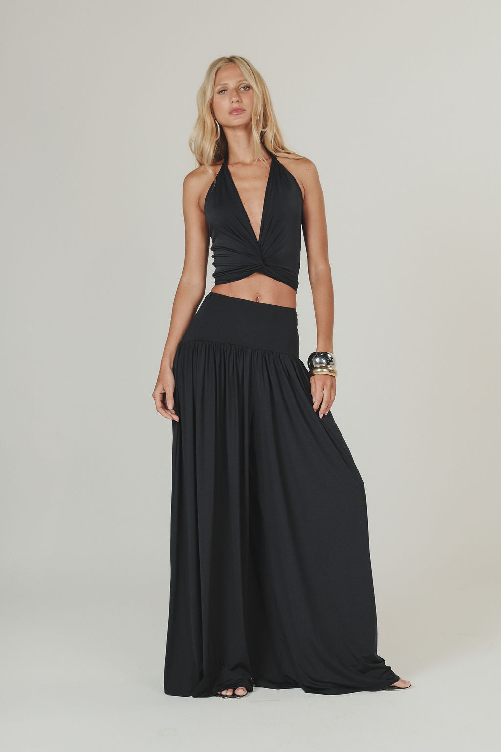 Blusa Amarração Malha Preta
