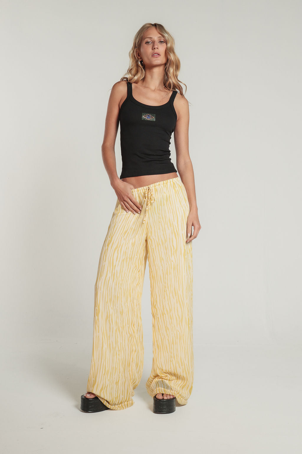 Calça Print Amarela