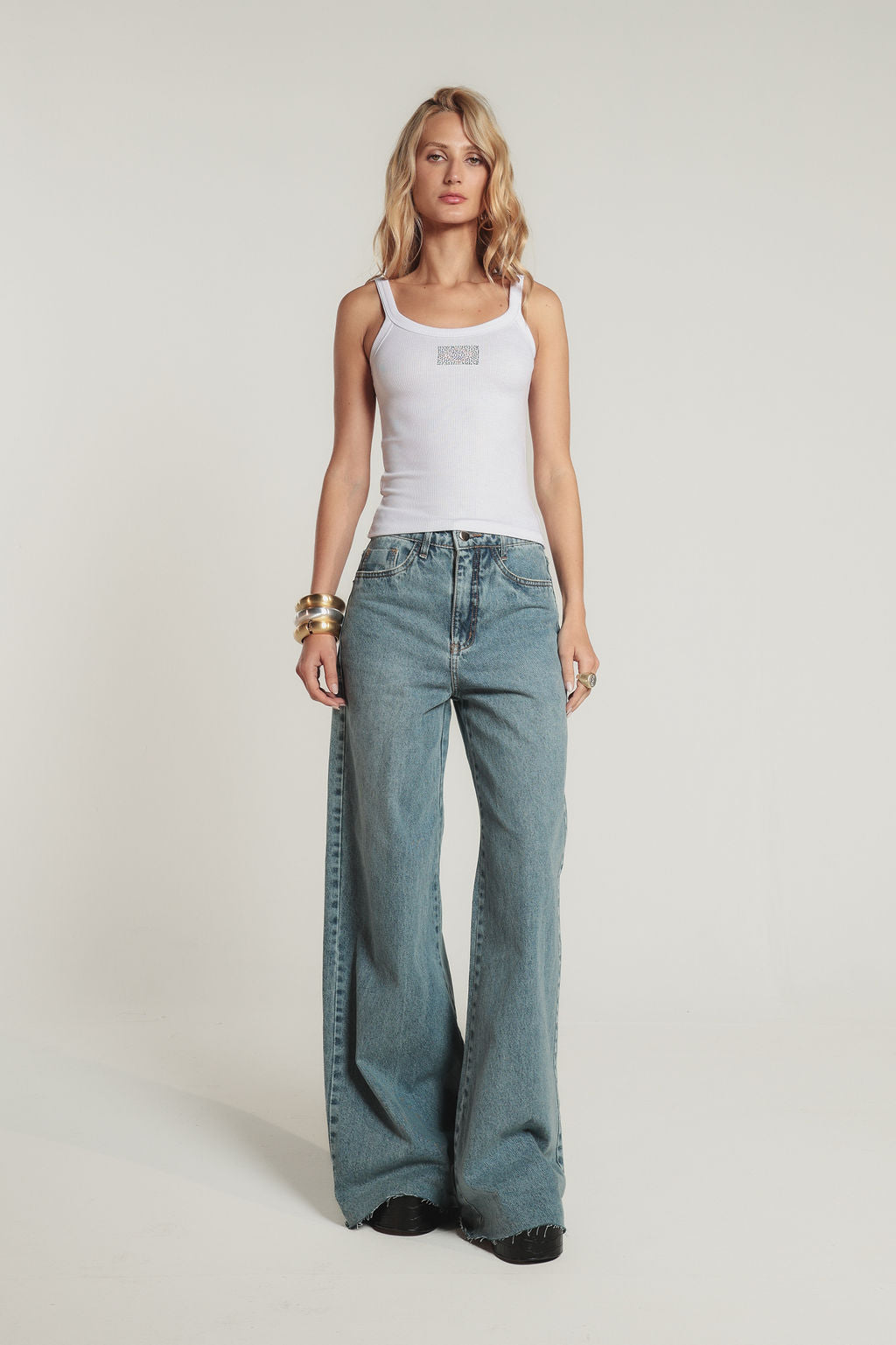Regata Alça Canelada BR Off White