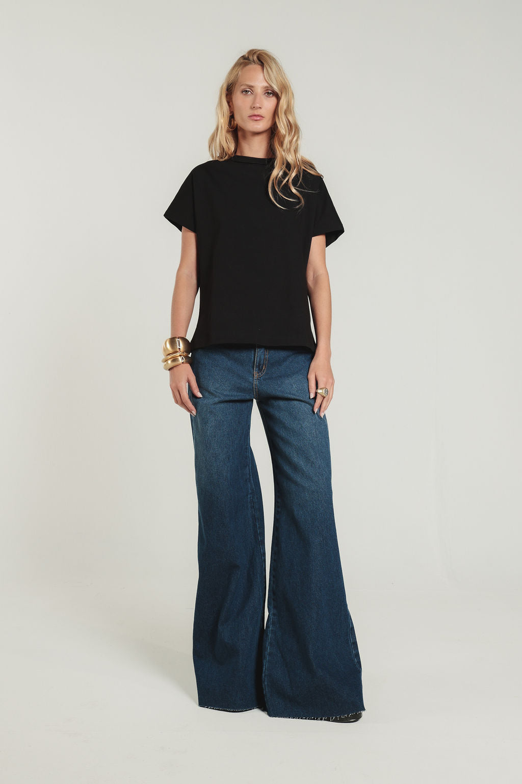 Calça Jeans Pantalona Azul