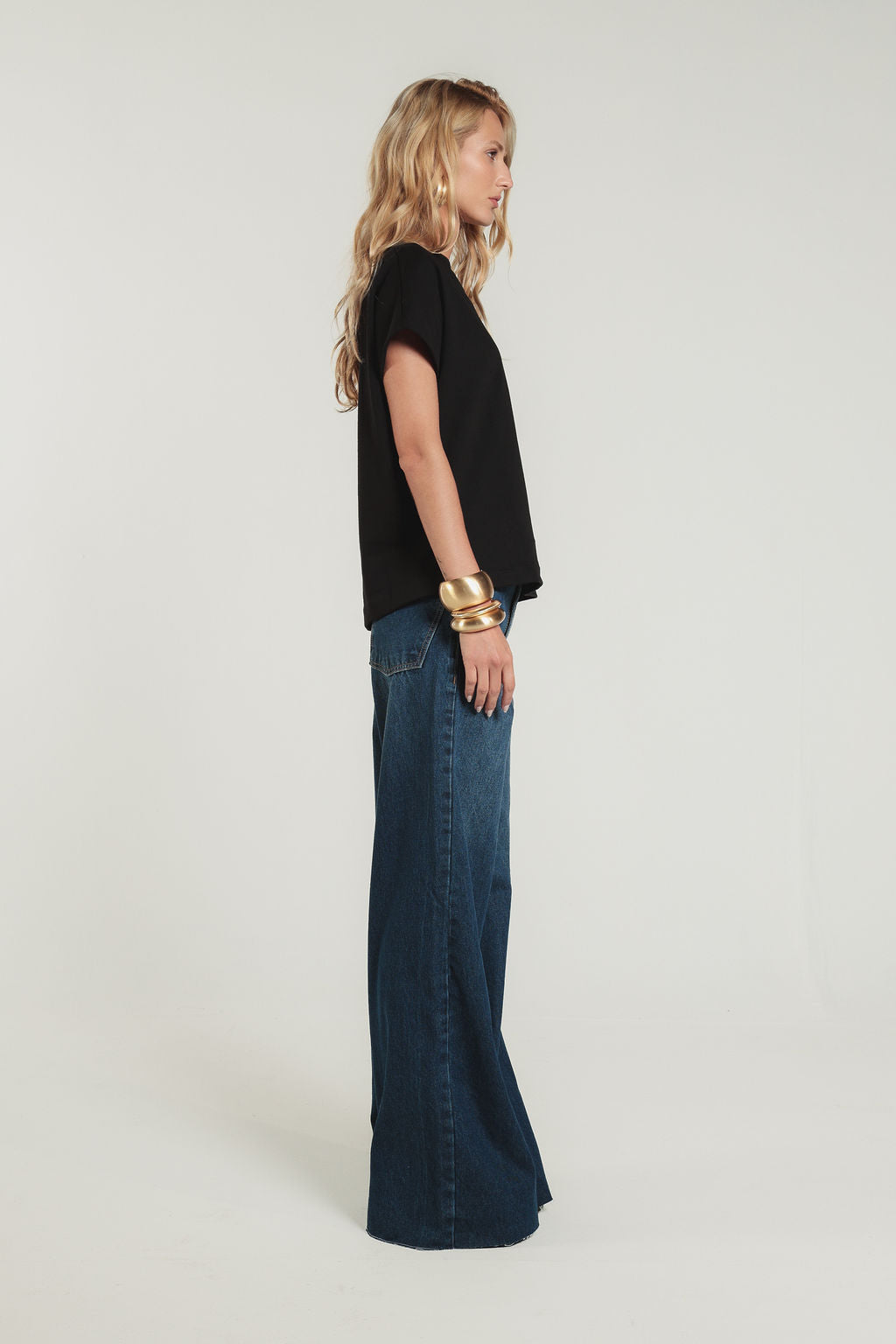 Calça Jeans Pantalona Azul