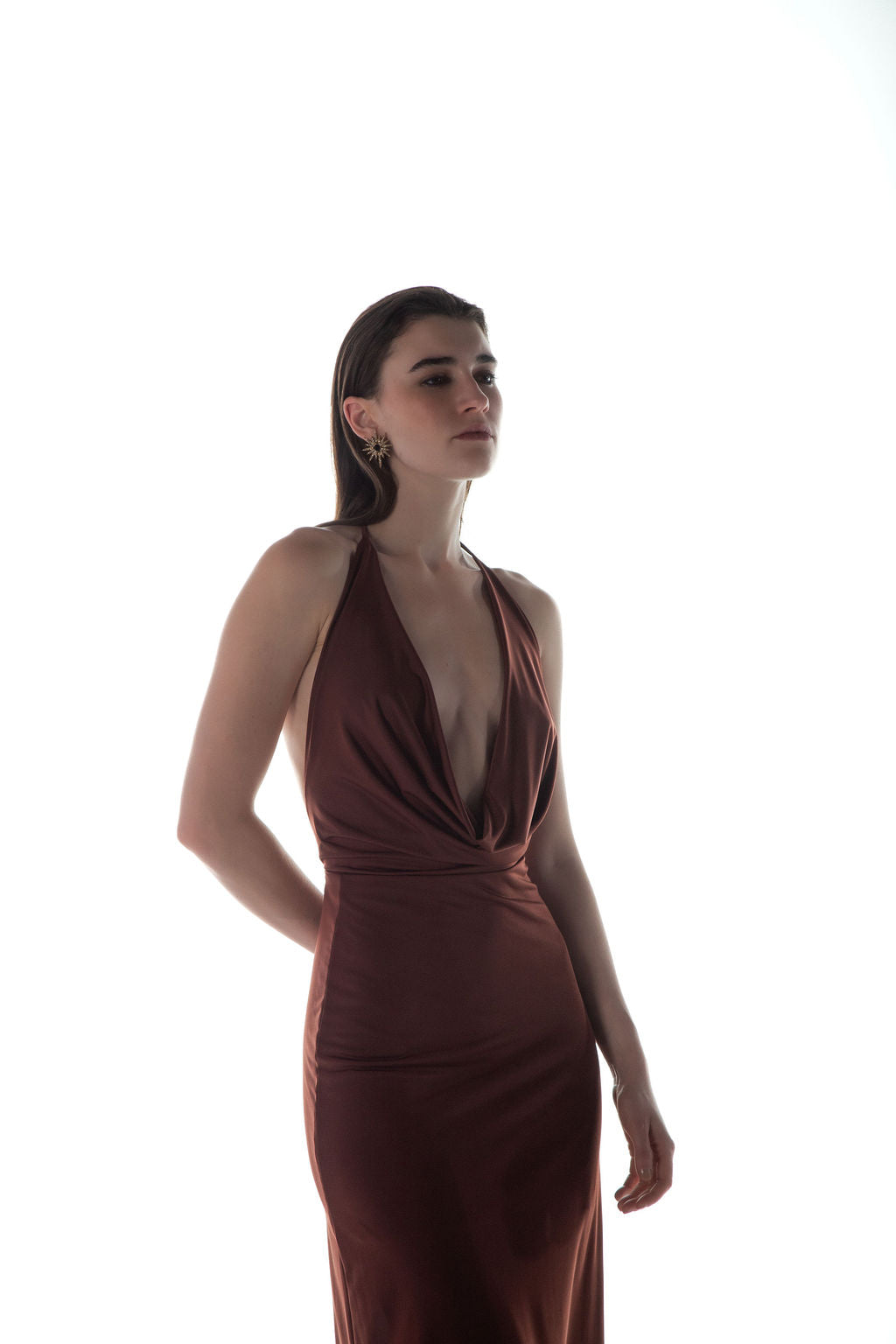 Vestido Jersey Marrom