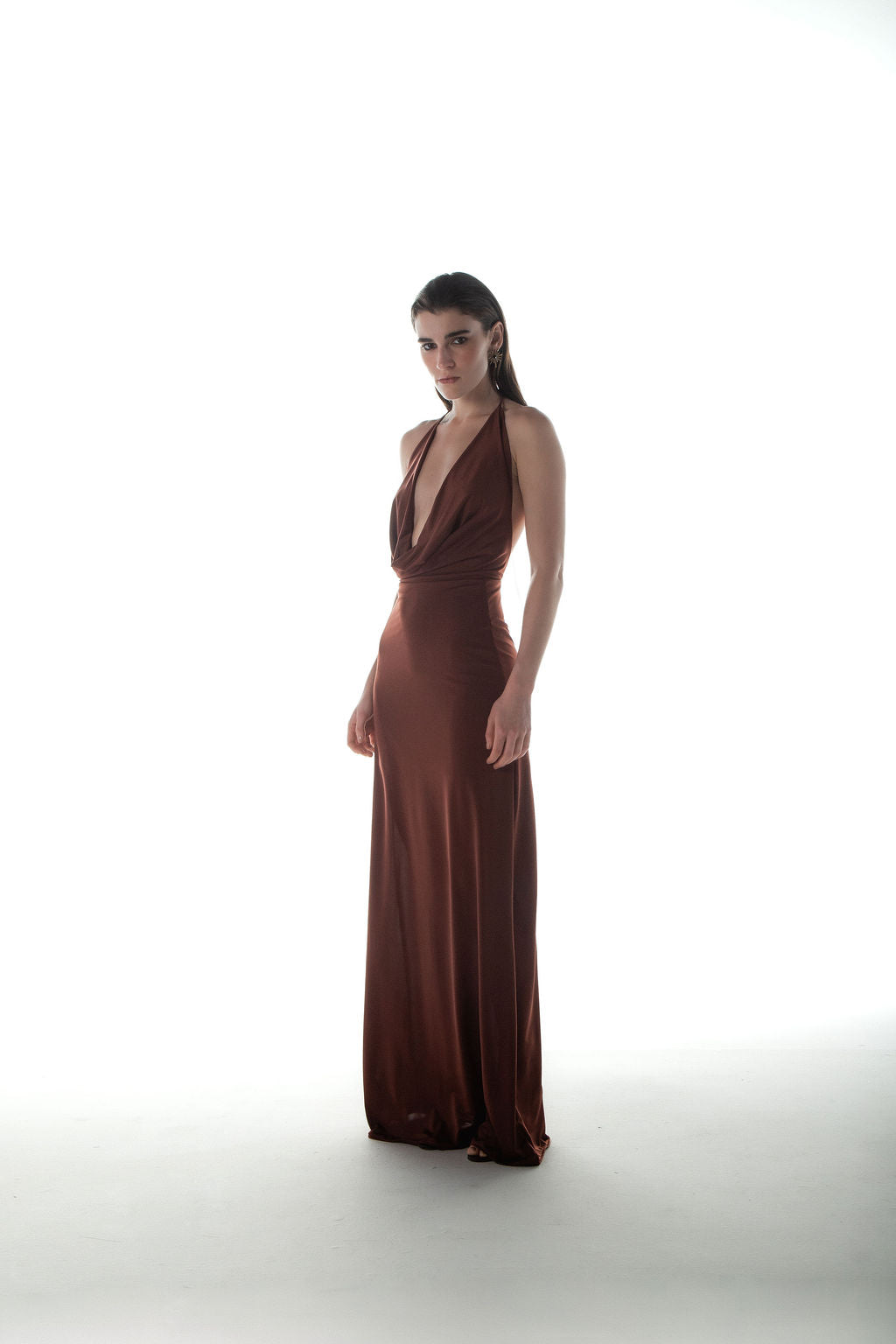 Vestido Jersey Marrom
