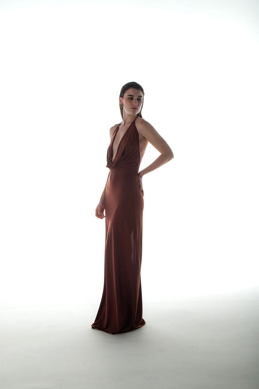 Vestido Jersey Marrom
