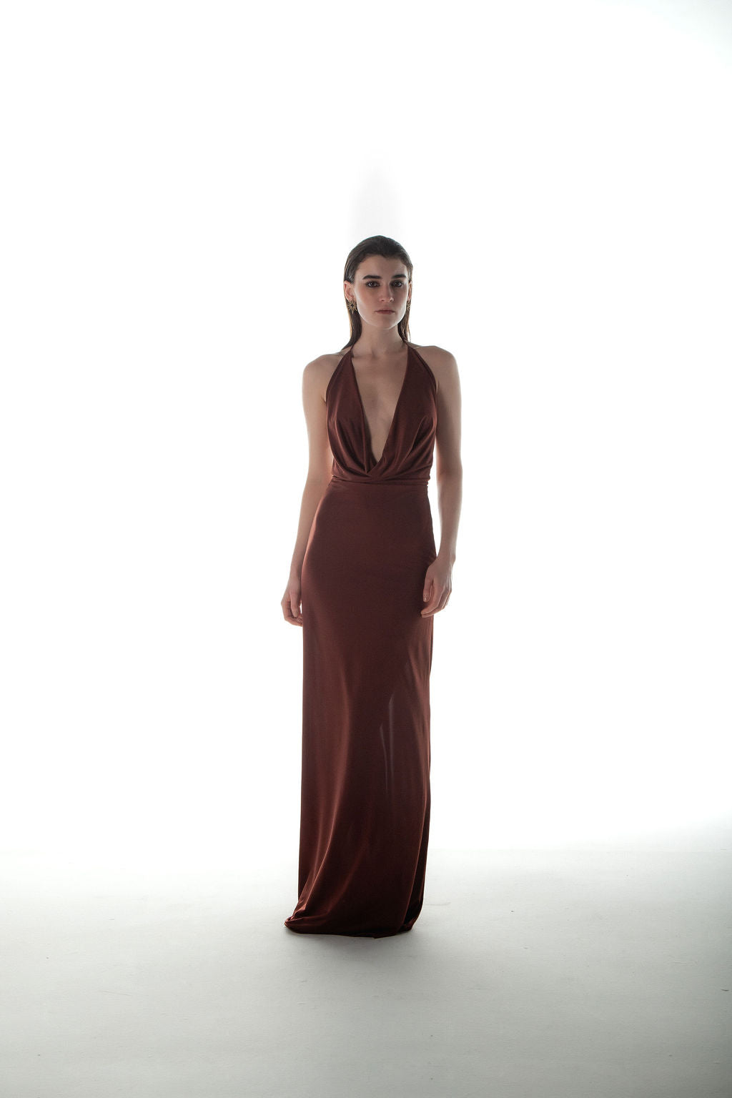 Vestido Jersey Marrom