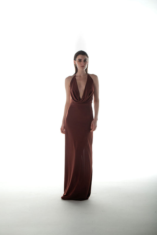 Vestido Jersey Marrom