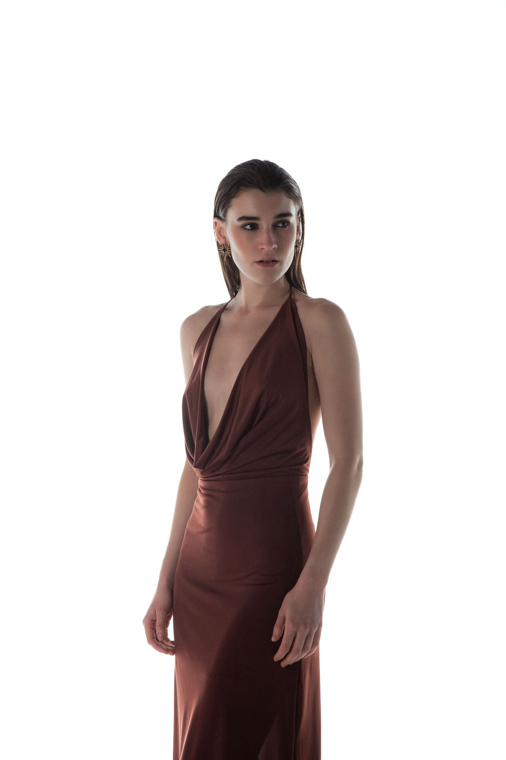 Vestido Jersey Marrom